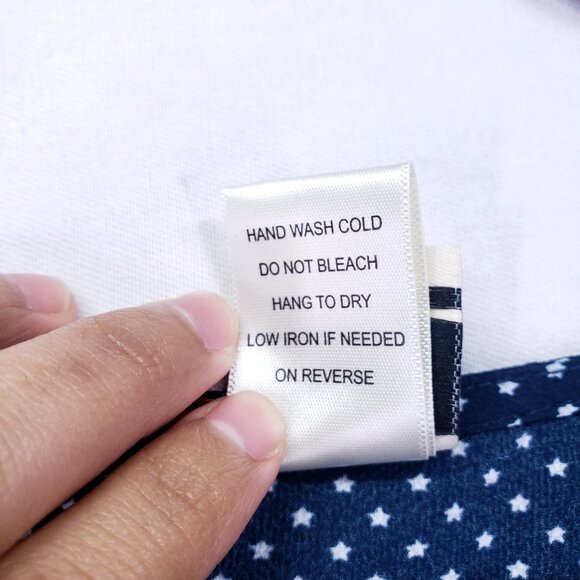 Wrapper Navy Blue Mini Stars Colorful Floral Lightweight Wrap Mid Dress Size L - Picture 4 of 13